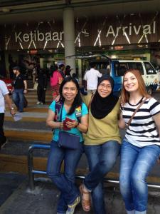 Arrival in Langakwi!  (l-r Arie, Aisya and me)